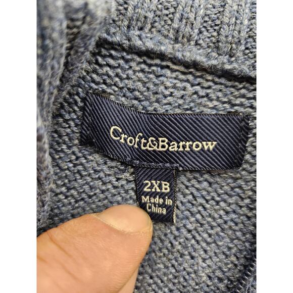 Mens Gray Croft & Barrow Sweater 1/4 Zip Long Sleeve Size 2XB - Picture 7 of 13